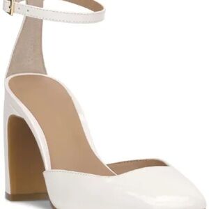 Elegant White Ankle Strap Women's Shoes